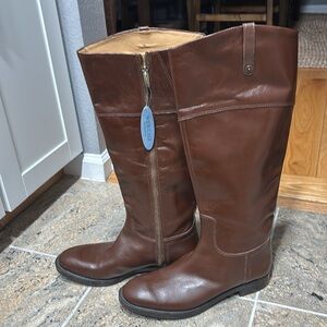 Enzo Angiolini Wide Calf Tall Boots 9 Leather Tan/Brown